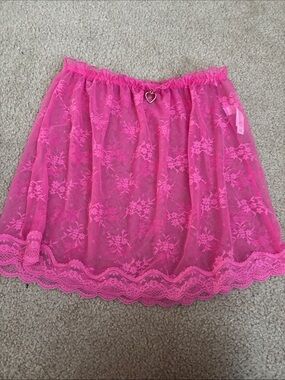 Colsie Hot Pink Lace Mini Skirt Size XS